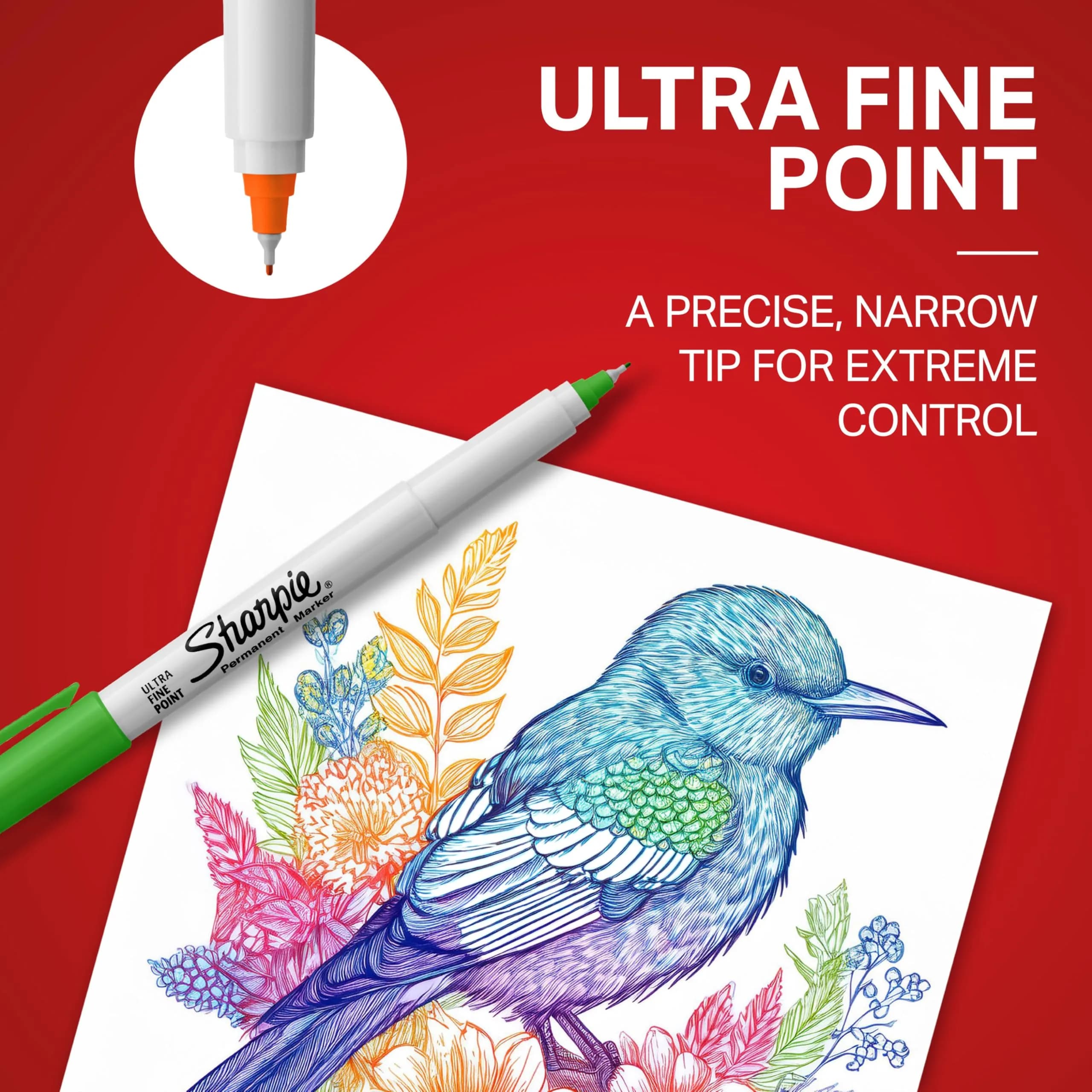 Sharpie Permanent Markers, Ultra Fine Point, Assorted Colors, 12 Count | Fade-Resistant Ink - view 5