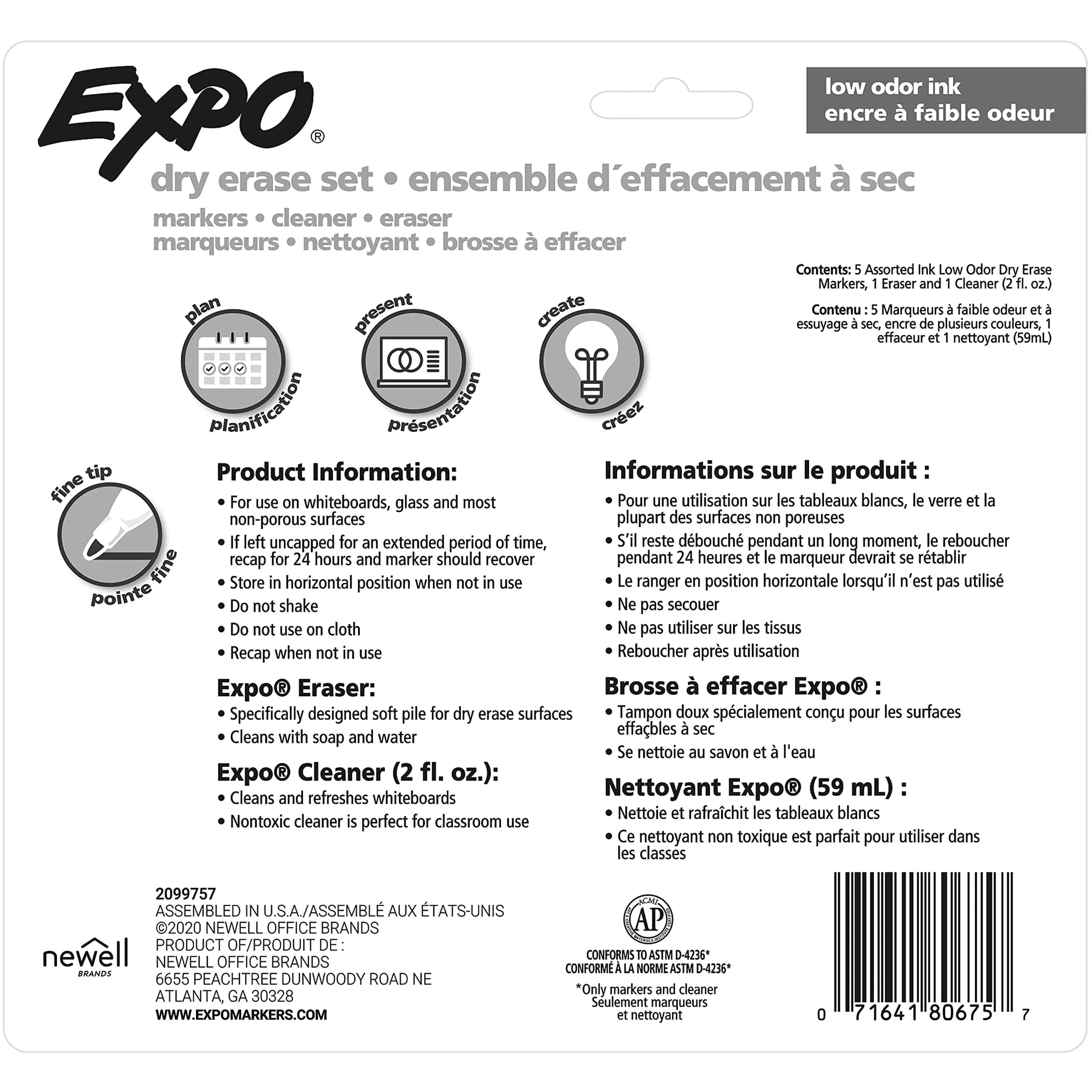 EXPO Dry Erase Markers Kit, Fine Tip, Assorted Colors, Eraser, Spray Cleaner, 7 Count | Vibrant Ink for Clear Communication - view 9