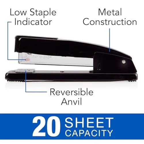 Swingline Commercial Stapler, Black, 20 Sheet Capacity | Jam-Free Metal Construction thumbnail 4