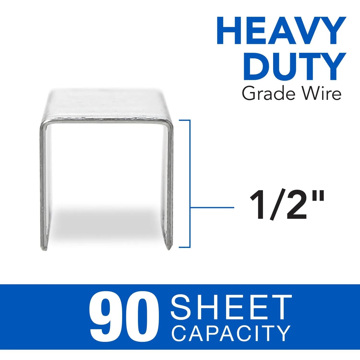 Rexel Swingline Staples, Heavy Duty, 1/2" Length, 90 Sheet Capacity, 100/Strip, 1000/Box, 1 Pack (35312) thumbnail 3