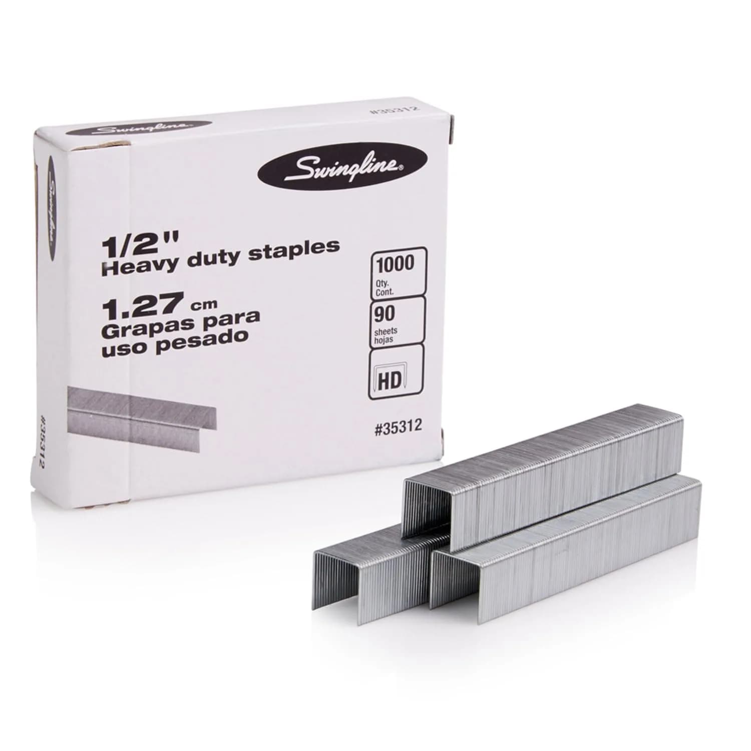 Rexel Heavy Duty Staples 15/16" (210 Sheet) | Sharp Chisel Points for Fewer Jams — 1/2" (90 Sheet)