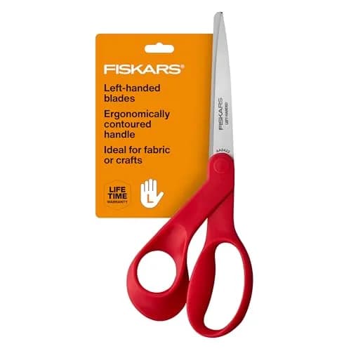 Fiskars Left-Handed Scissors, 20 cm (8") Precision Crafting Shears | Stainless Steel Blades for Fabric, Paper, and Crafts thumbnail 1