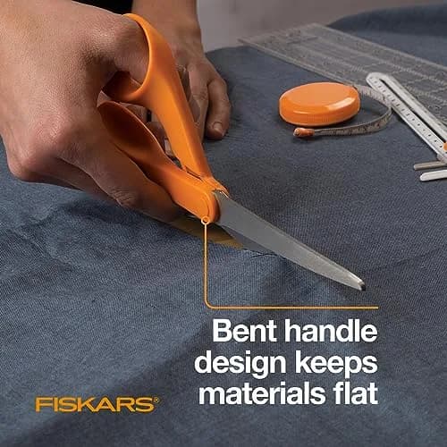 Fiskars 8" Original Orange-Handled Stainless Steel Scissors | 20.32 cm (8 Inch) All-Purpose Paper and Fabric Scissors thumbnail 4