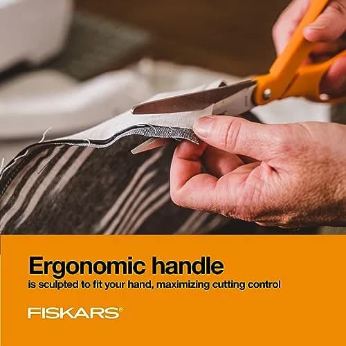Fiskars 8" Original Orange-Handled Stainless Steel Scissors | 20.32 cm (8 Inch) All-Purpose Paper and Fabric Scissors thumbnail 5