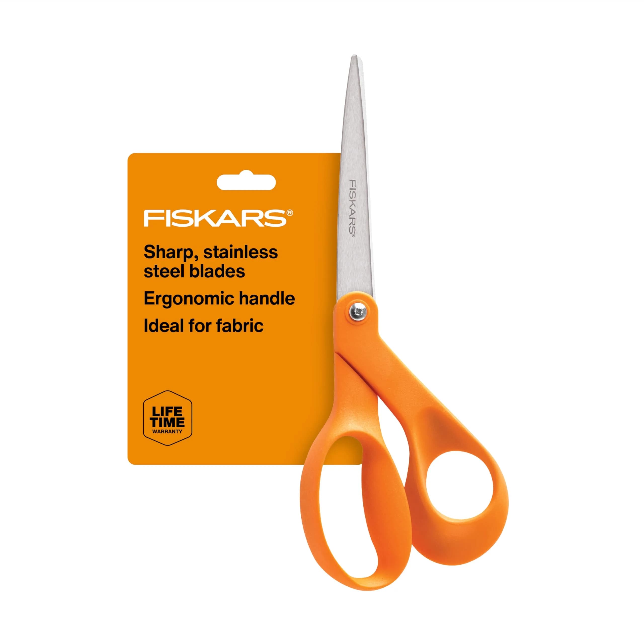 Fiskars Orange-Handled 8-Inch Left-Handed Scissors for Precision Crafting - main product image