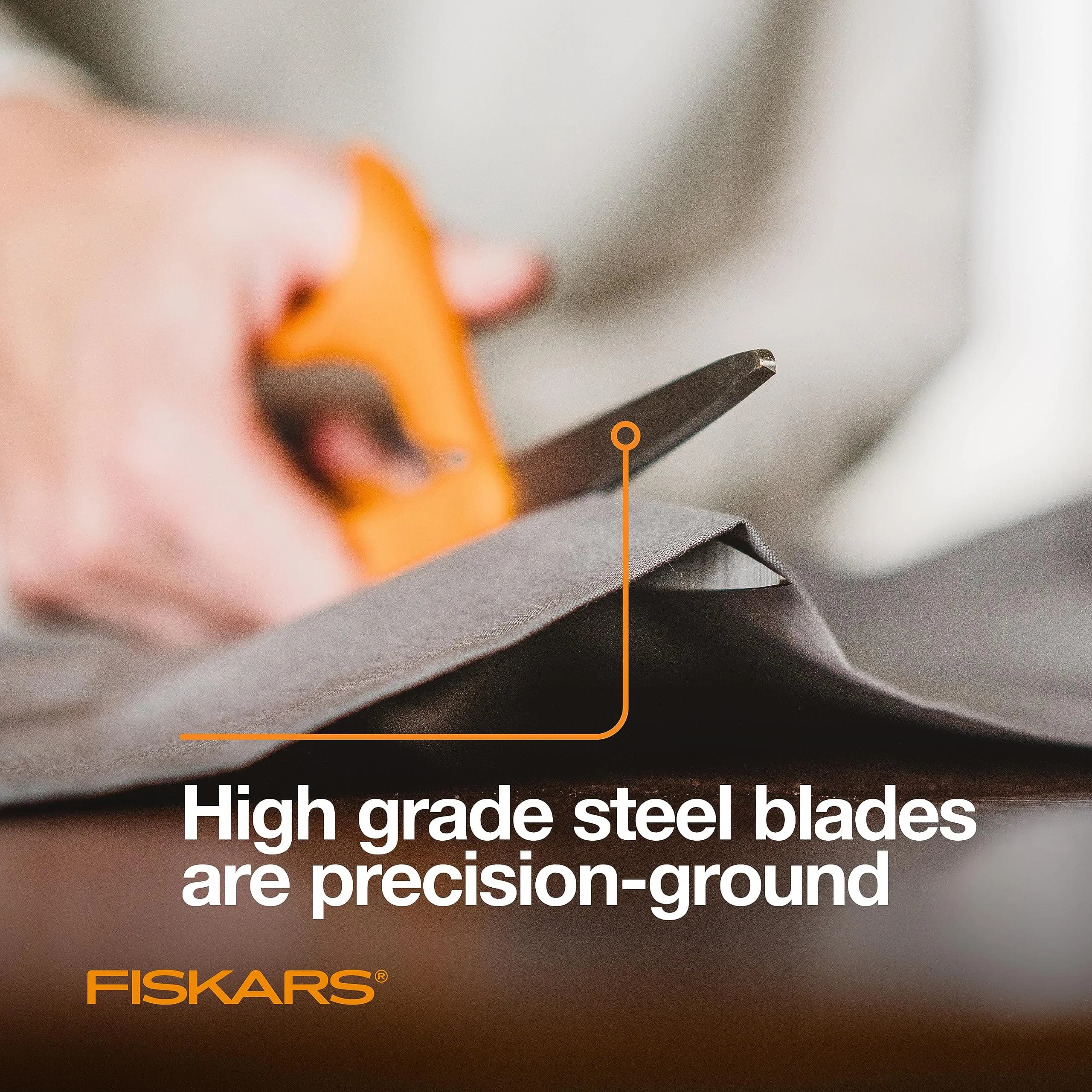 Fiskars Orange-Handled 8-Inch Left-Handed Scissors for Precision Crafting - view 3