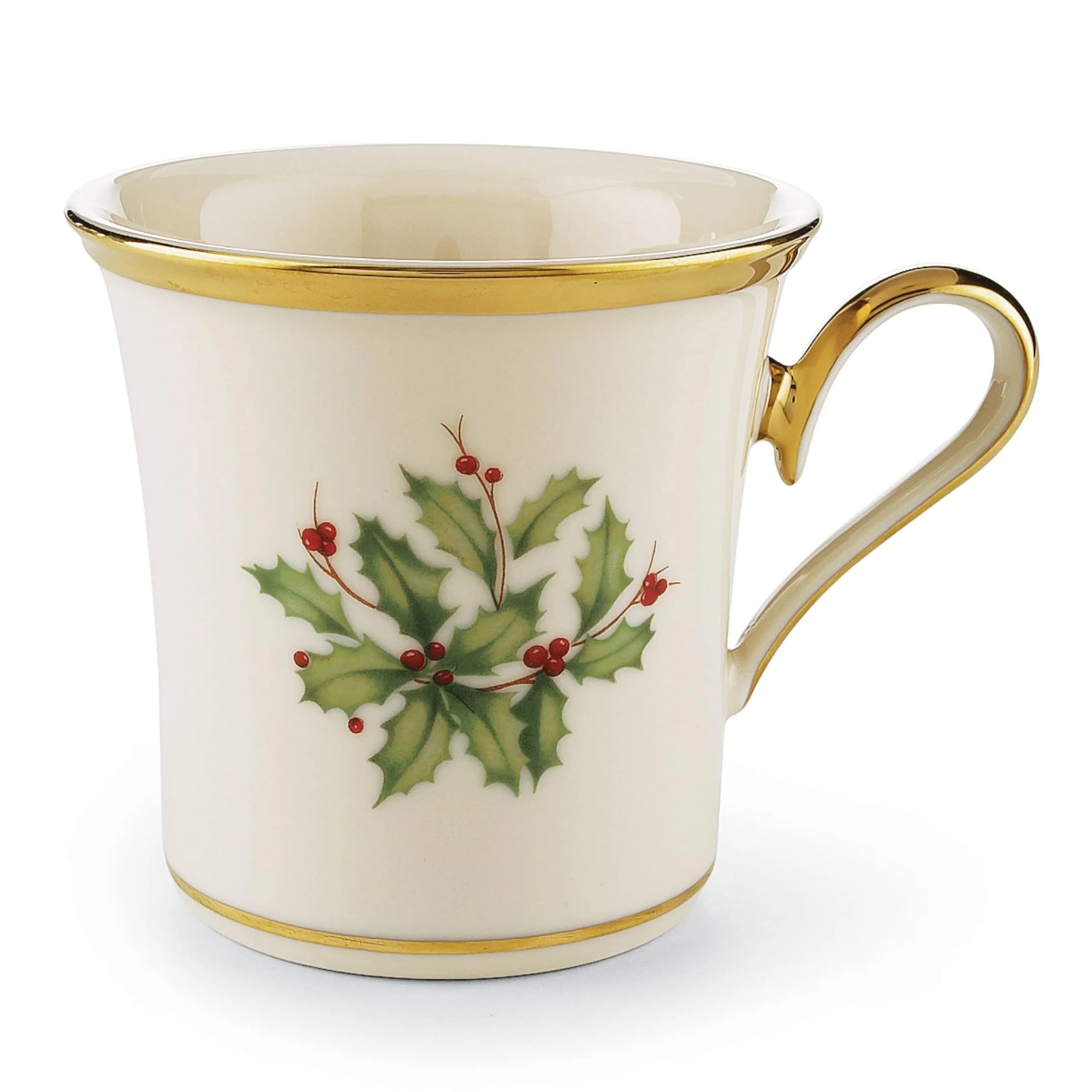 Lenox Holiday Mug 10 Ounces | Porcelain Christmas Drinkware with Gold Trim