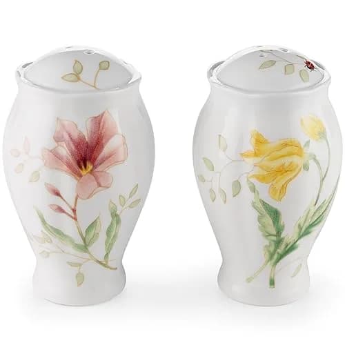 Lenox Butterfly Meadow Salt and Pepper Shaker Set | Floral Porcelain Kitchen Decor (4 inches tall) thumbnail 1
