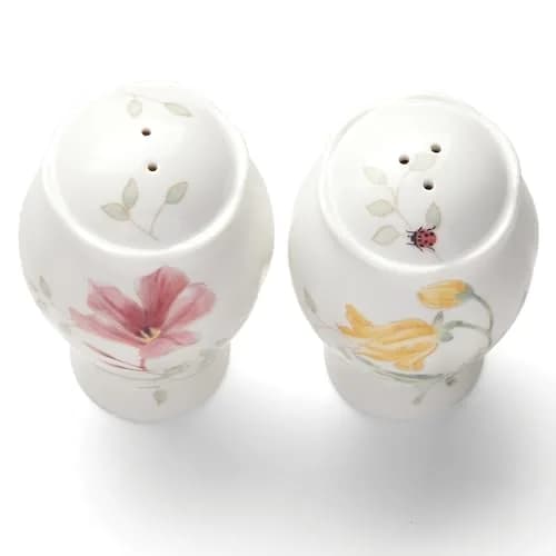 Lenox Butterfly Meadow Salt and Pepper Shaker Set | Floral Porcelain Kitchen Decor (4 inches tall) thumbnail 2