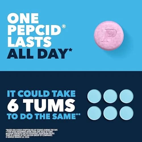 Pepcid Complete Acid Reducer + Antacid Chews, Berry, 50 Ct | Dual Action Heartburn Relief Medication thumbnail 3
