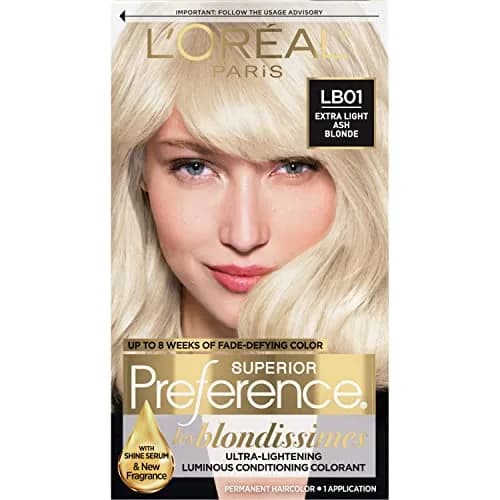 L'Oréal Paris Superior Preference Permanent Hair Color LB01 Extra Light Ash Blonde | Fade-Defying Shine Hair Dye Kit thumbnail 1