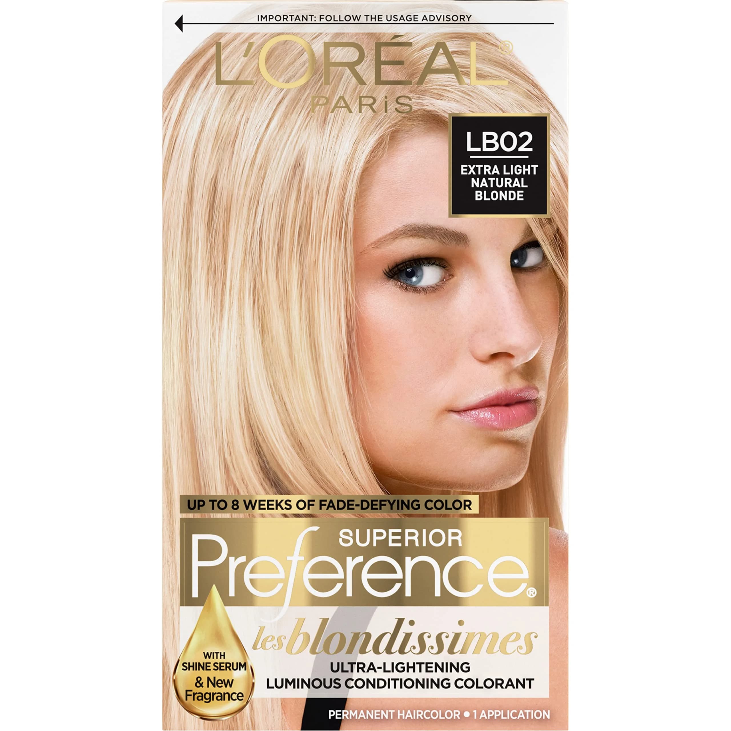 L'Oreal Paris Superior Preference LB02 Extra Light Natural Blonde Permanent Hair Color | Fade-Defying Shine System