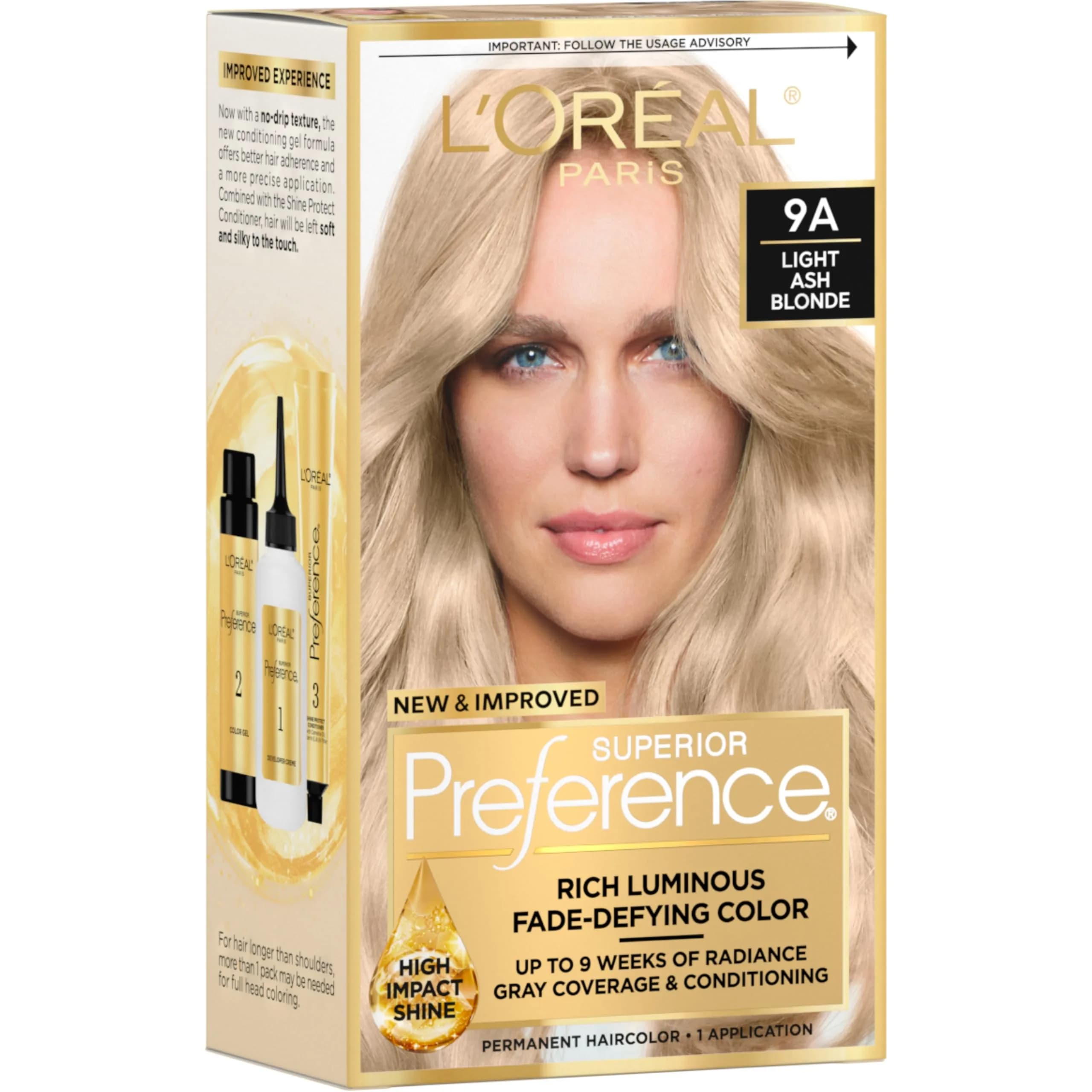 L'Oreal Paris Superior Preference Permanent Hair Color Light Ash Blonde 9A | Fade-Defying Radiance - main product image