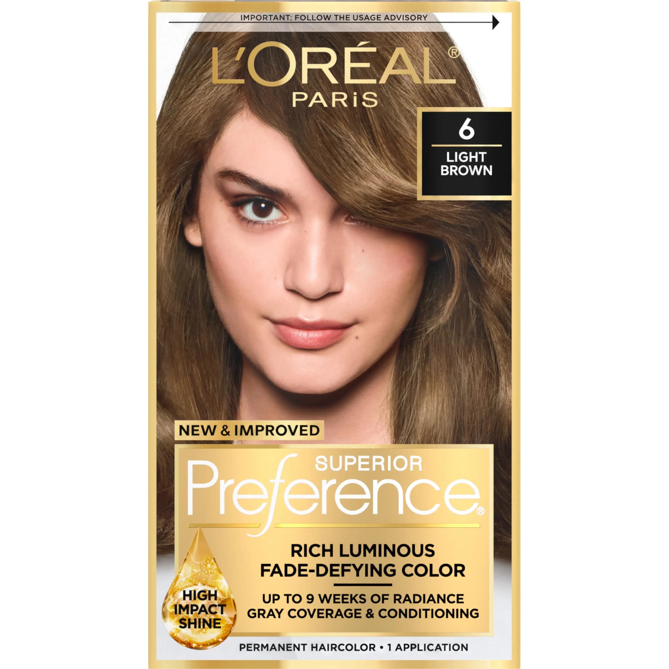 L'Oreal Paris Superior Preference Permanent Hair Color UL61 Ultra Light Ash Brown | Fade-Defying Shine System — Blacks & Browns