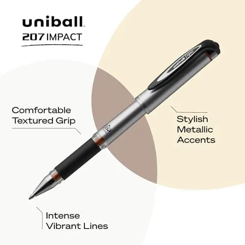 Uni-Ball Gel Impact Pen 1.0mm Red | Bold, Water & Fade-Resistant, Refillable thumbnail 3