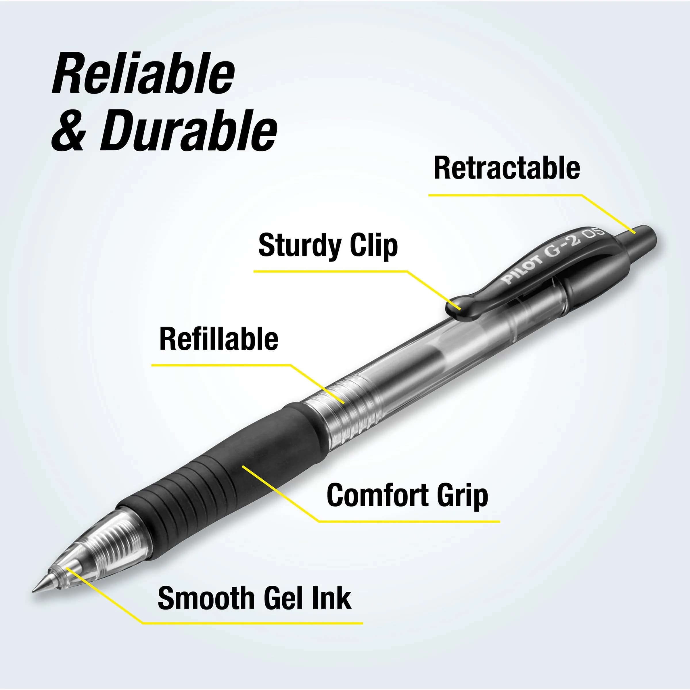 PILOT G2 Premium Gel Roller Pens, Extra Fine Point 0.5 mm, Black Ink, Pack of 12 | Smooth Writing for Students & Office - view 4