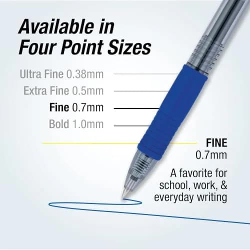 PILOT G2 Premium Gel Roller Pens, 0.7 mm, Blue Ink, Fine Point, Pack of 12 | Smooth Writing Instrument thumbnail 5