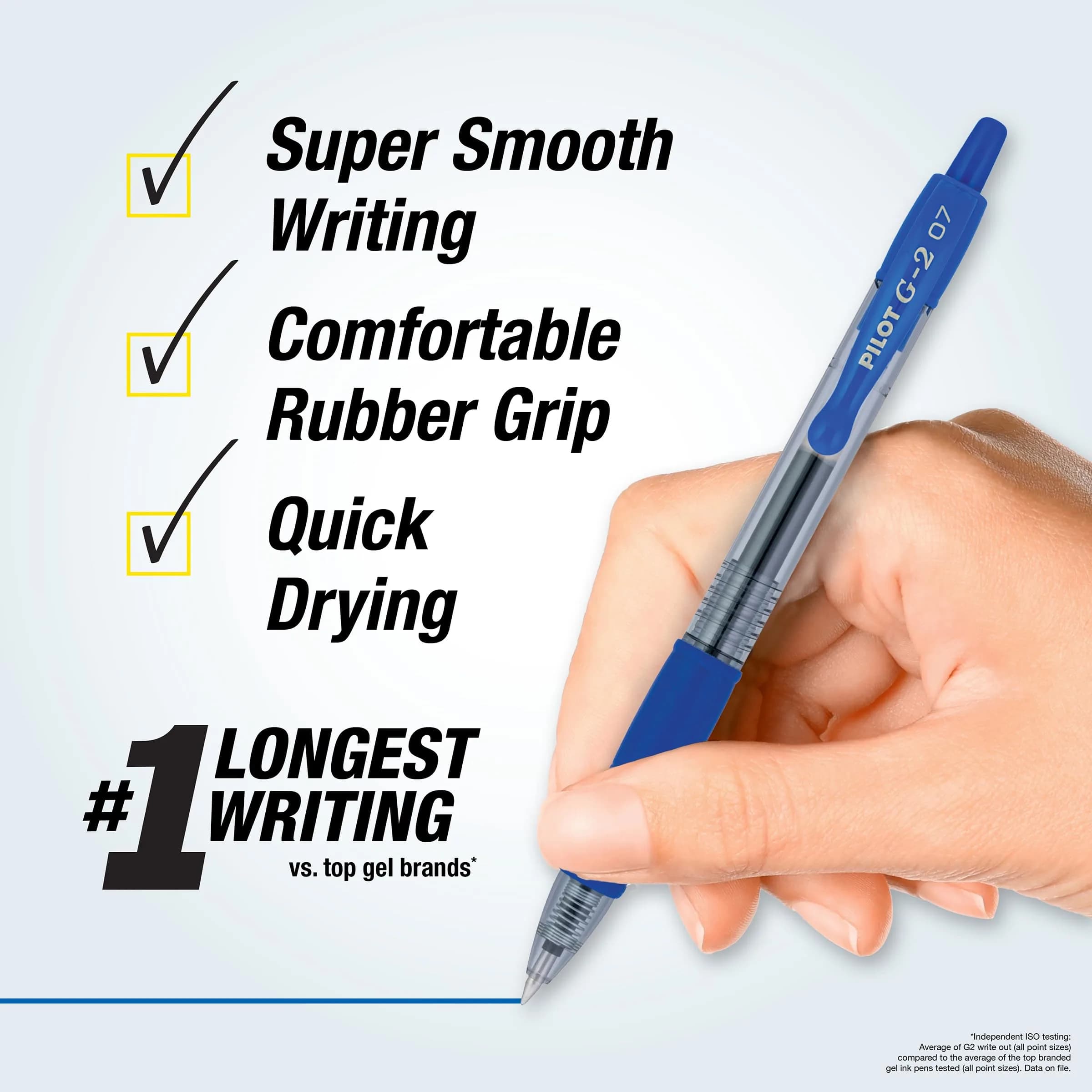 PILOT G2 Premium Gel Roller Pens, 0.7 mm, Blue Ink, Fine Point, Pack of 12 | Smooth Writing Instrument - view 2