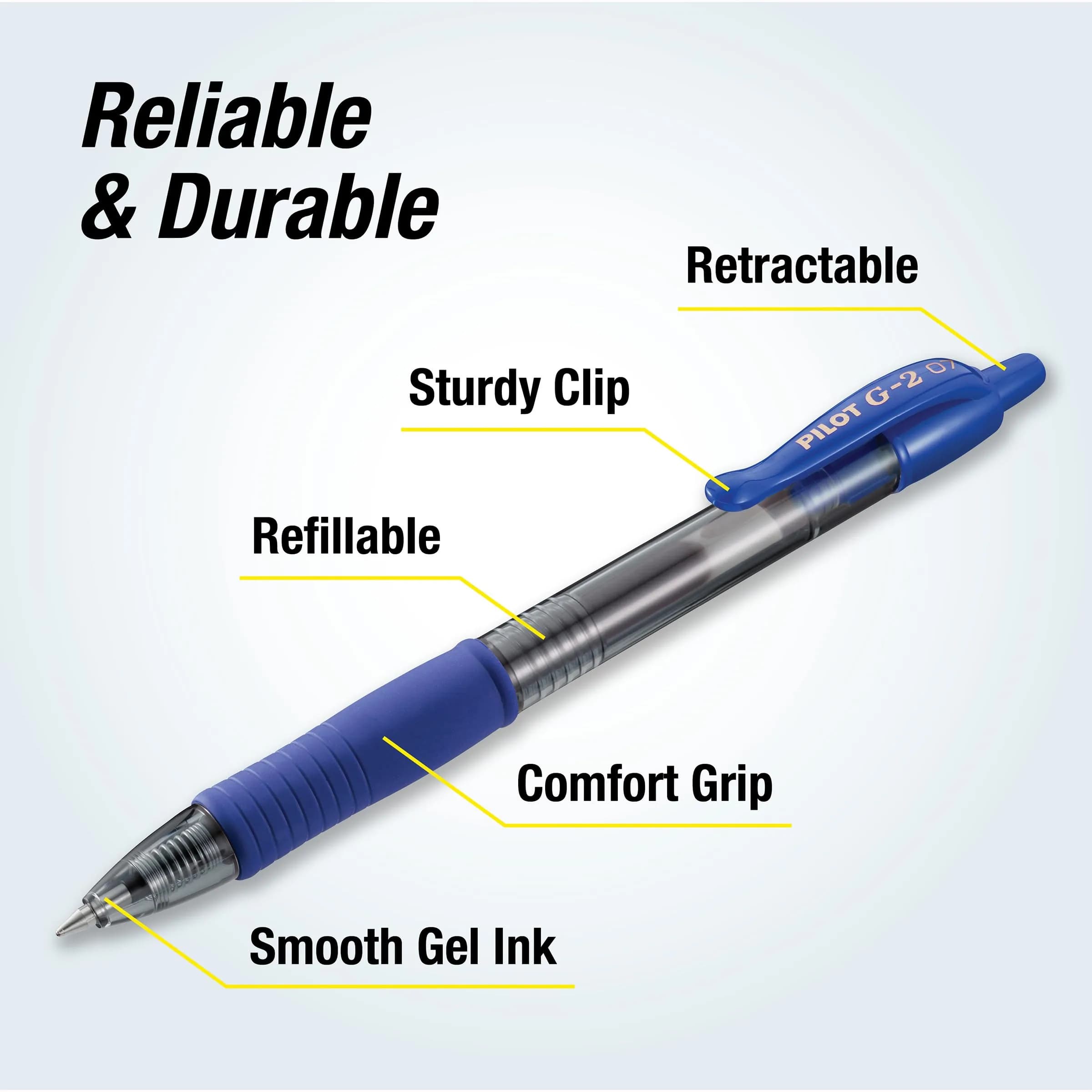 PILOT G2 Premium Gel Roller Pens, 0.7 mm, Blue Ink, Fine Point, Pack of 12 | Smooth Writing Instrument - view 3