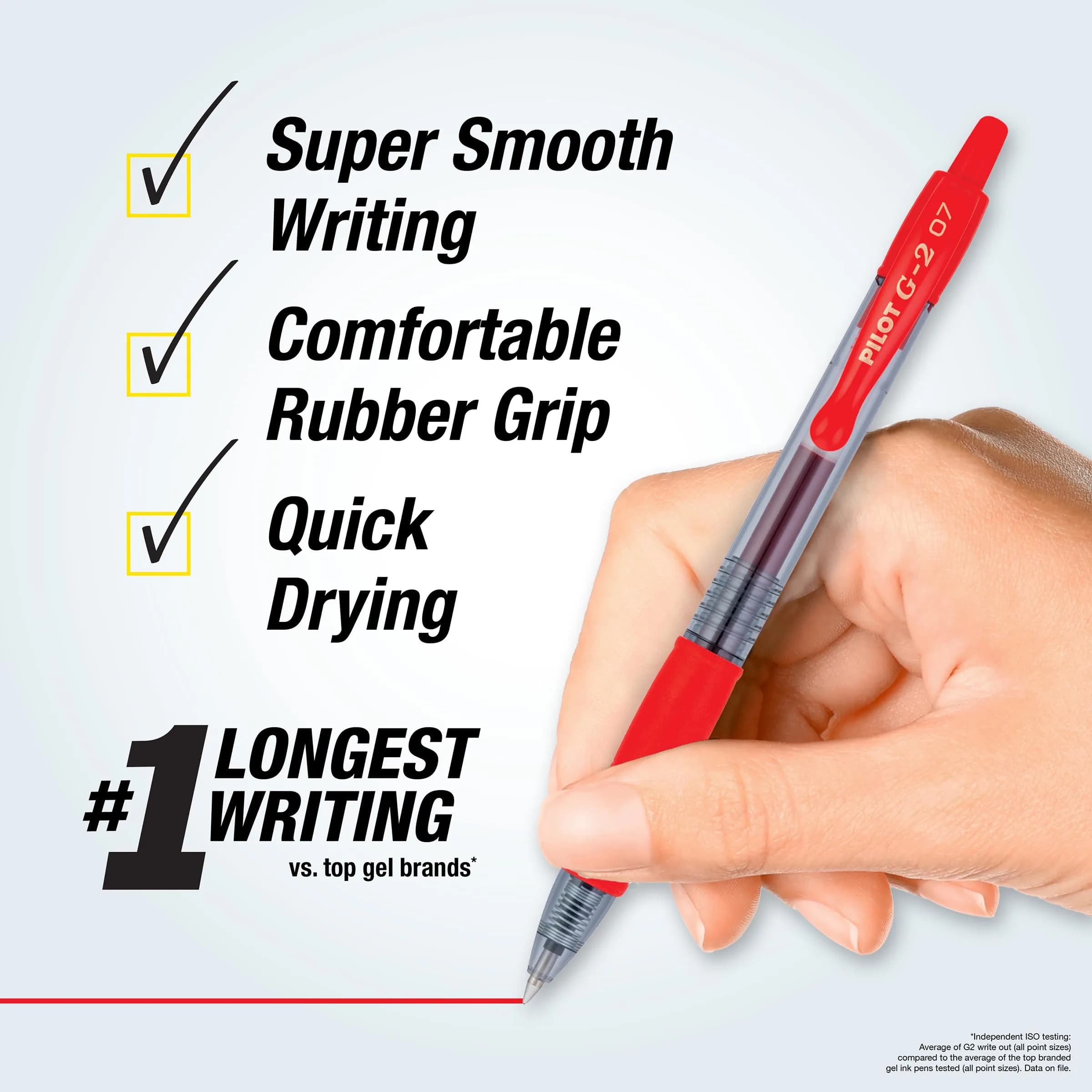 PILOT G2 Premium Retractable Gel Pens - Fine Point, Vivid Red Ink, 24 Count | Smooth Writing for Notes & Assignments - view 2