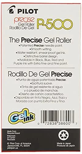 PILOT Precise P-700 Gel Ink Rolling Ball Pens, Extra Fine 0.5mm Black Ink, 12 Count | Smooth Writing & Smudge-Proof thumbnail 5