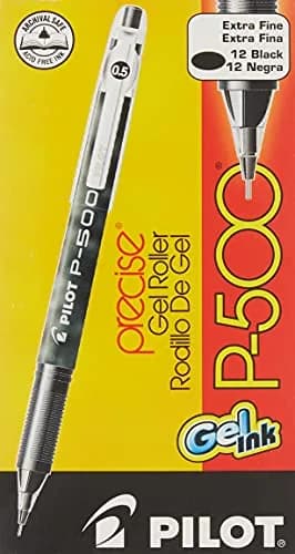 PILOT Precise P-700 Gel Ink Rolling Ball Pens, Extra Fine 0.5mm Black Ink, 12 Count | Smooth Writing & Smudge-Proof thumbnail 3
