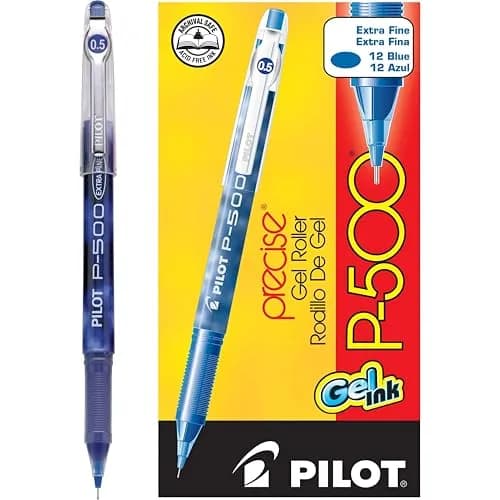PILOT Precise P-700 Gel Ink Rollerball Pens, Extra Fine Point 0.5mm, Blue Ink, 12-Pack | Smooth Writing for Professionals & Students thumbnail 1