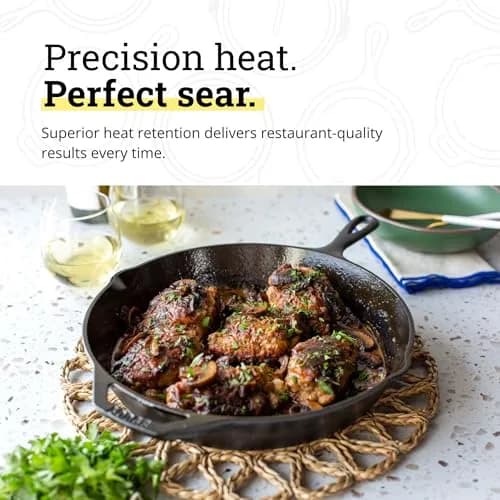 Lodge Seasoned Cast Iron Skillet 12 Inches (30 cm) | Naturally Non-Stick & Oven Safe thumbnail 6