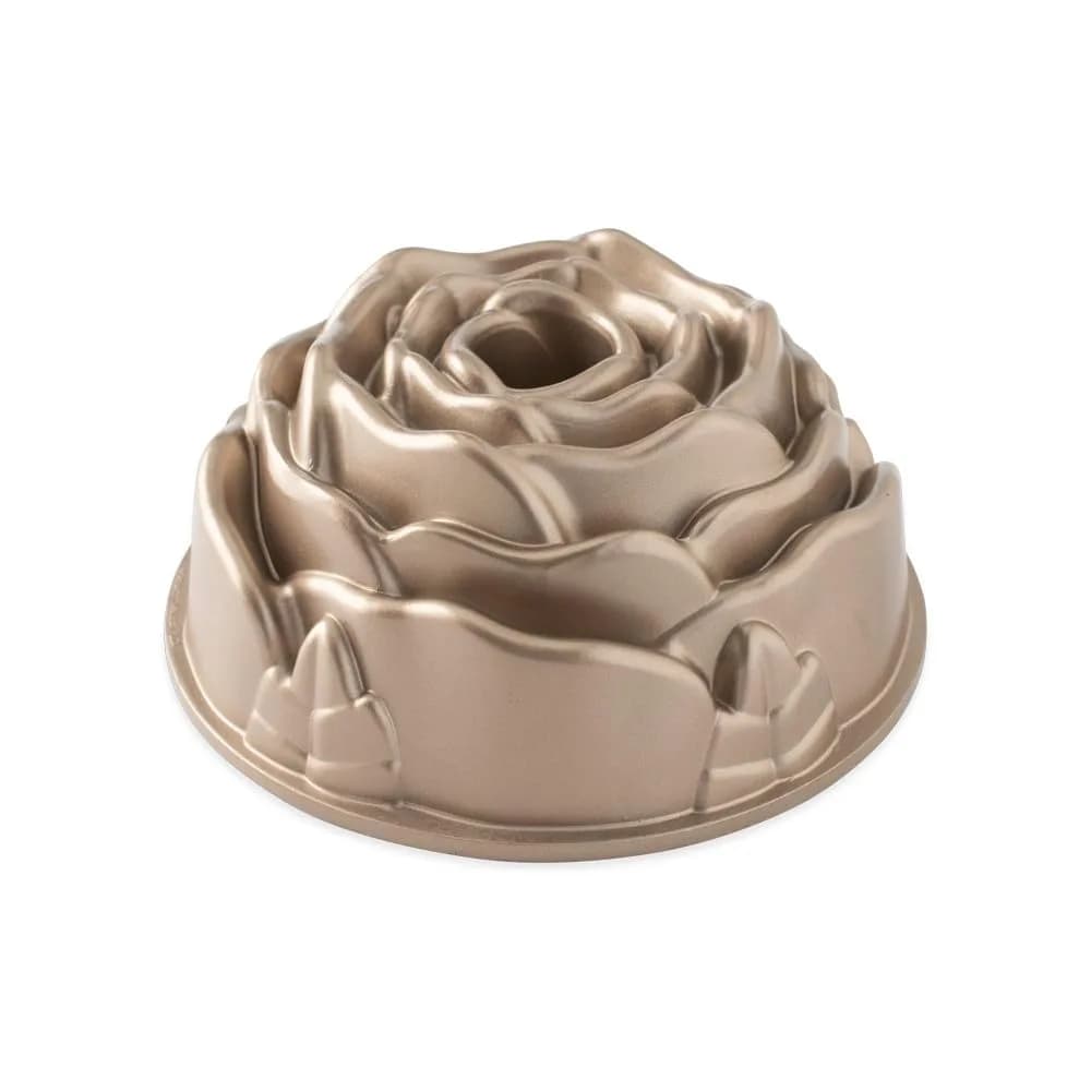 Nordic Ware Rose Cast Aluminum Bundt Pan | 10-Cup Capacity, Even Baking, Nonstick, Made in USA