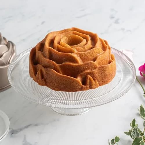 Nordic Ware Rose Cast Aluminum Bundt Pan | 10-Cup Capacity, Even Baking, Nonstick, Made in USA thumbnail 3