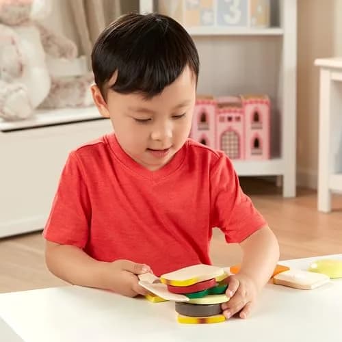 Melissa & Doug Wooden Sandwich-Making Pretend Play Food Set for Kids Ages 3+ | 16 Wooden Ingredients, Realistic Details thumbnail 7