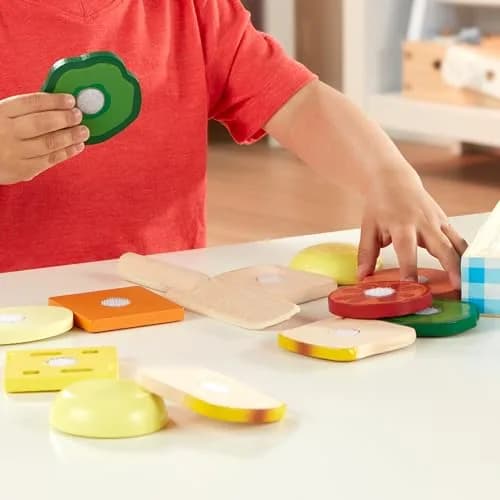 Melissa & Doug Wooden Sandwich-Making Pretend Play Food Set for Kids Ages 3+ | 16 Wooden Ingredients, Realistic Details thumbnail 8
