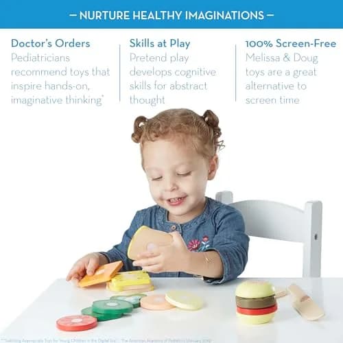 Melissa & Doug Wooden Sandwich-Making Pretend Play Food Set for Kids Ages 3+ | 16 Wooden Ingredients, Realistic Details thumbnail 3