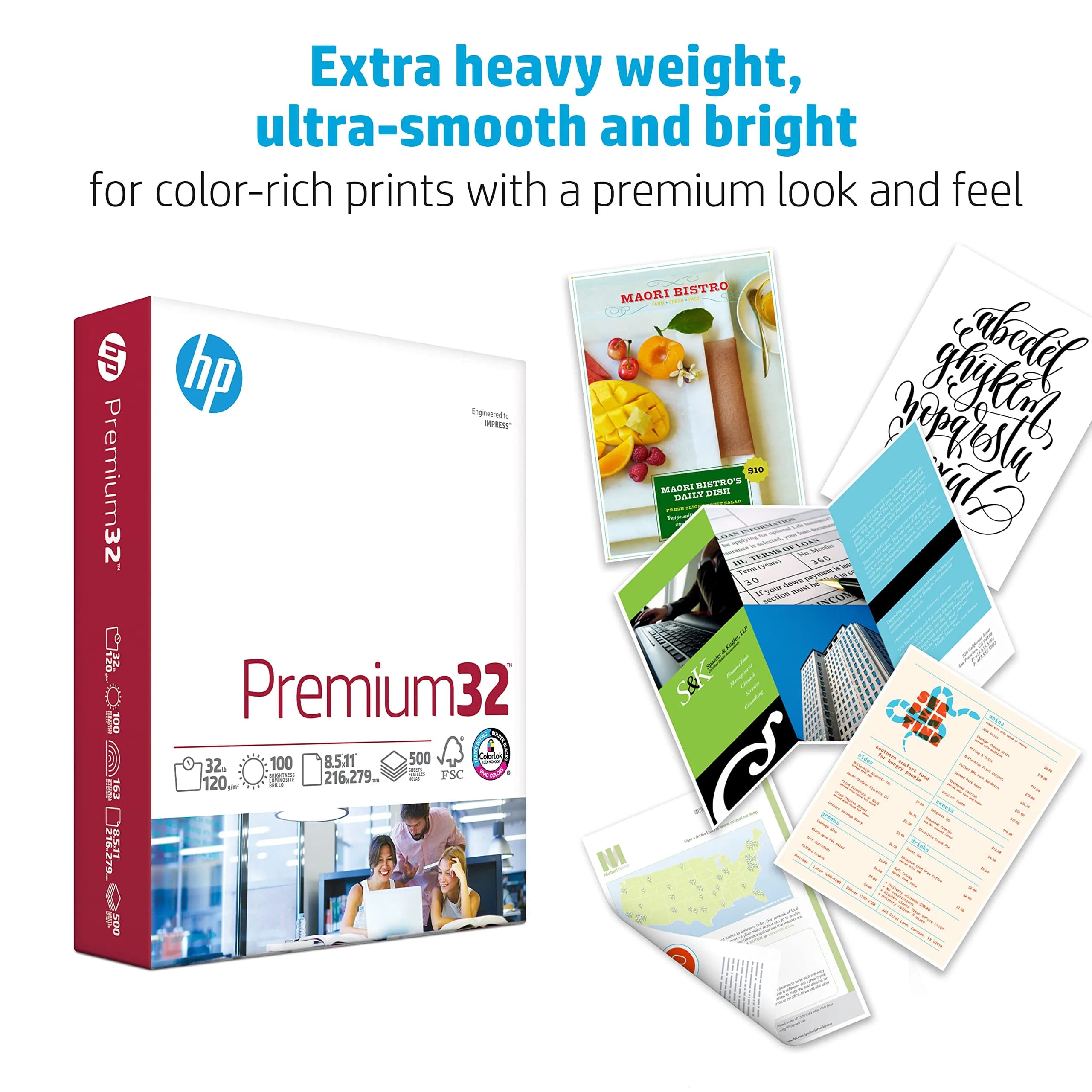 HP Papers Premium 32 lb Printer Paper 8.5 x 11 Inch | 6 Reams (3000 Sheets) | 100 Bright - view 3