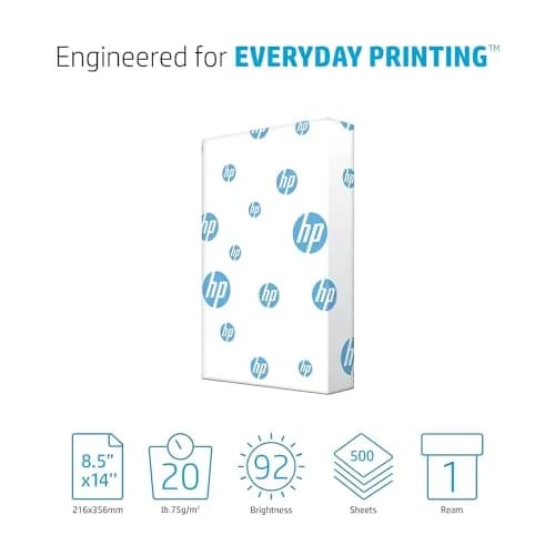 HP Papers Office 20 lb Legal Paper 21.6 x 35.6 cm (8.5 x 14 inches) 500 Sheets | FSC Certified, 92 Bright thumbnail 2