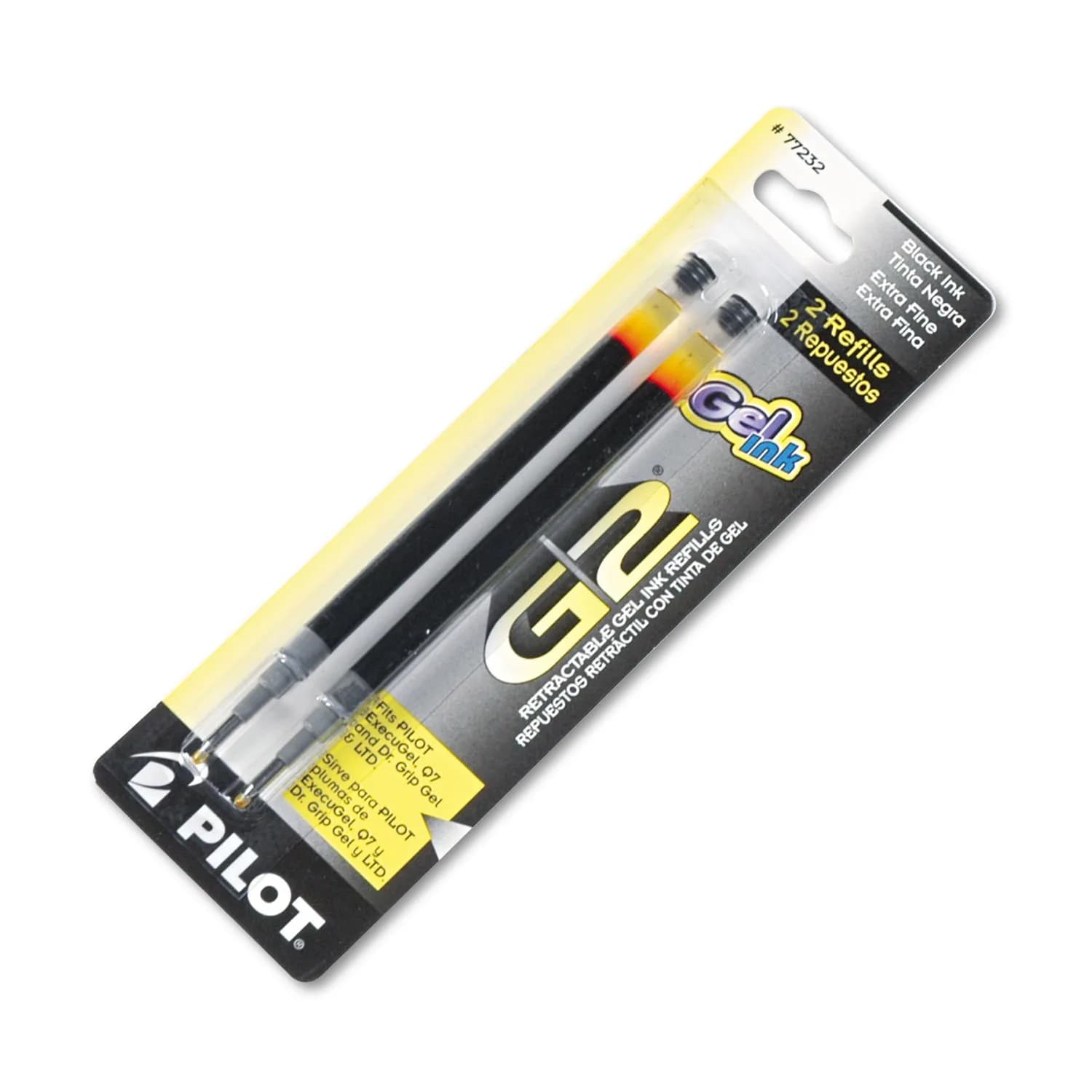 Pilot G2 Gel Ink Refills Fine Point 0.7 mm Blue 2 Count | Longest-Lasting Gel Ink Refills — Black