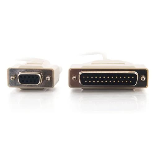 C2G DB25 Male to DB9 Female Serial RS232 Null Modem Cable 6 Feet Beige thumbnail 2