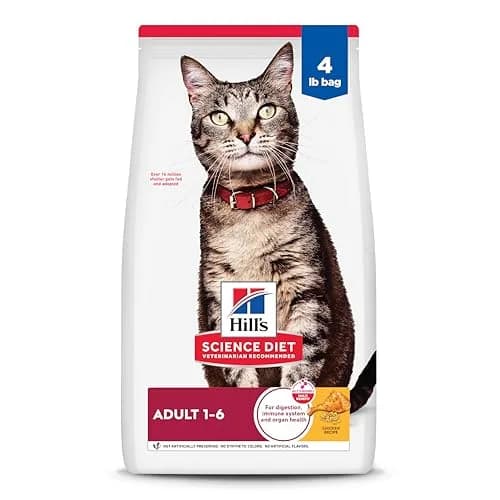 Hill's Science Diet Adult 1-6 Dry Cat Food Chicken Recipe 1.81 kg (4 lb) | Veterinarian Recommended thumbnail 1