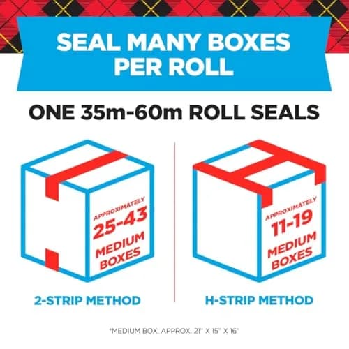 Scotch Heavy Duty Shipping Packing Tape Clear Adhesive Tape 6 Rolls | Industrial Strength Adhesive thumbnail 3