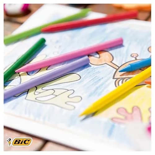 BIC Plastidecor Crayons 12 Pack | Vivid, Long-Lasting, Sharpenable for Kids 30+ Months thumbnail 2