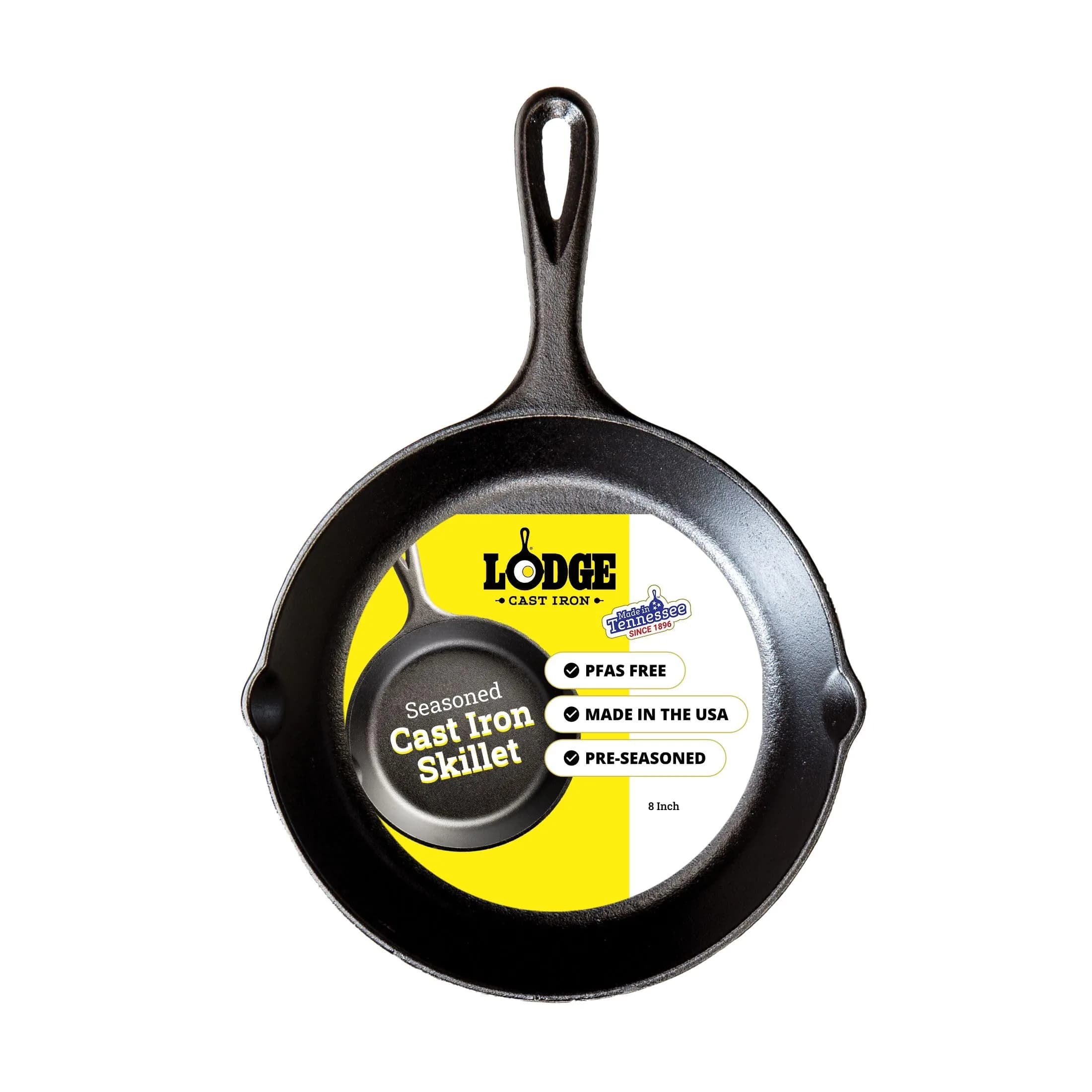 Lodge 8-Inch Cast Iron Skillet | Heavy-Duty, Pre-Seasoned for All Stovetops & Ovens - main product image