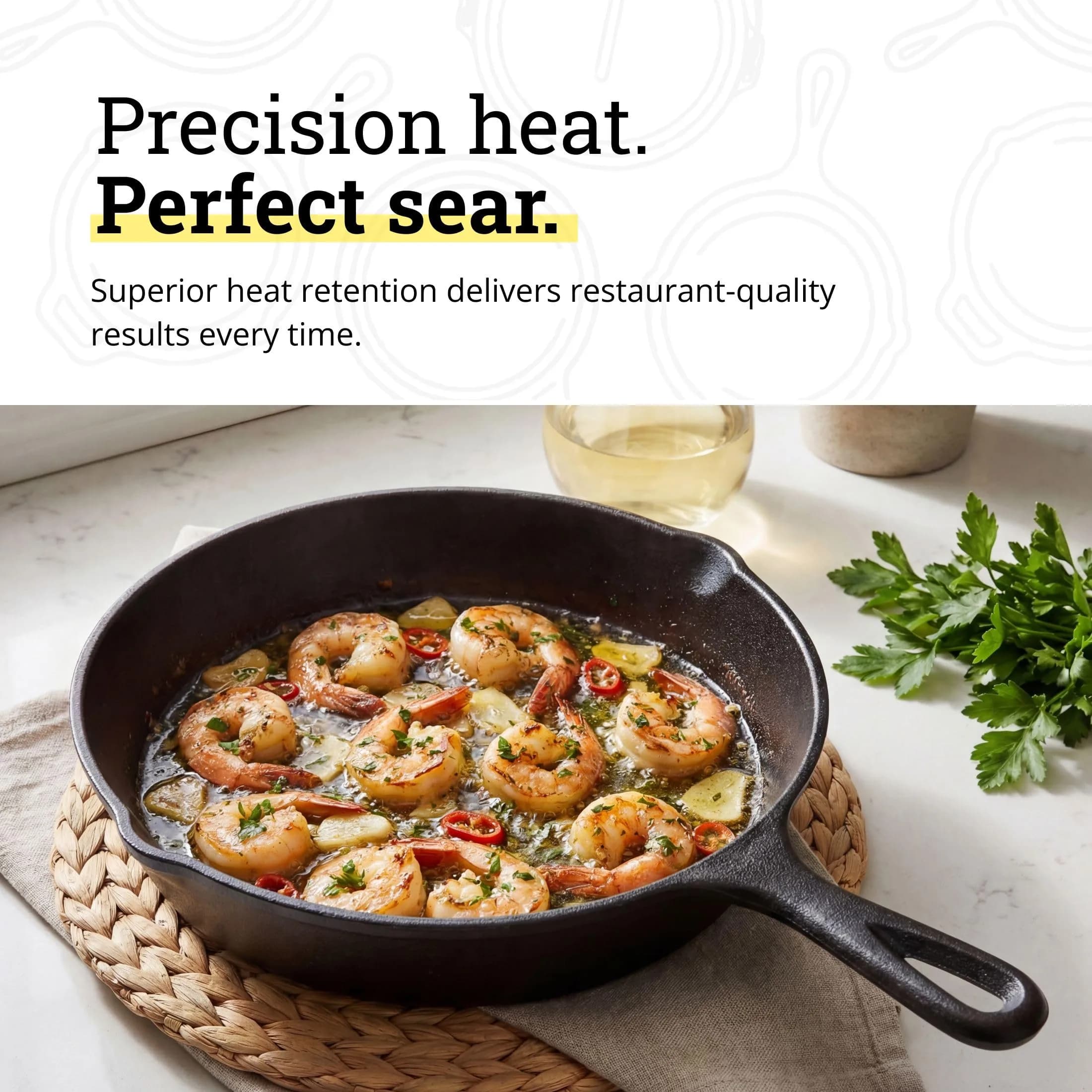 Lodge 8-Inch Cast Iron Skillet | Heavy-Duty, Pre-Seasoned for All Stovetops & Ovens - view 6