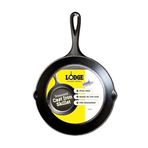 Lodge 8-Inch Cast Iron Skillet | Heavy-Duty, Pre-Seasoned for All Stovetops & Ovens thumbnail 1