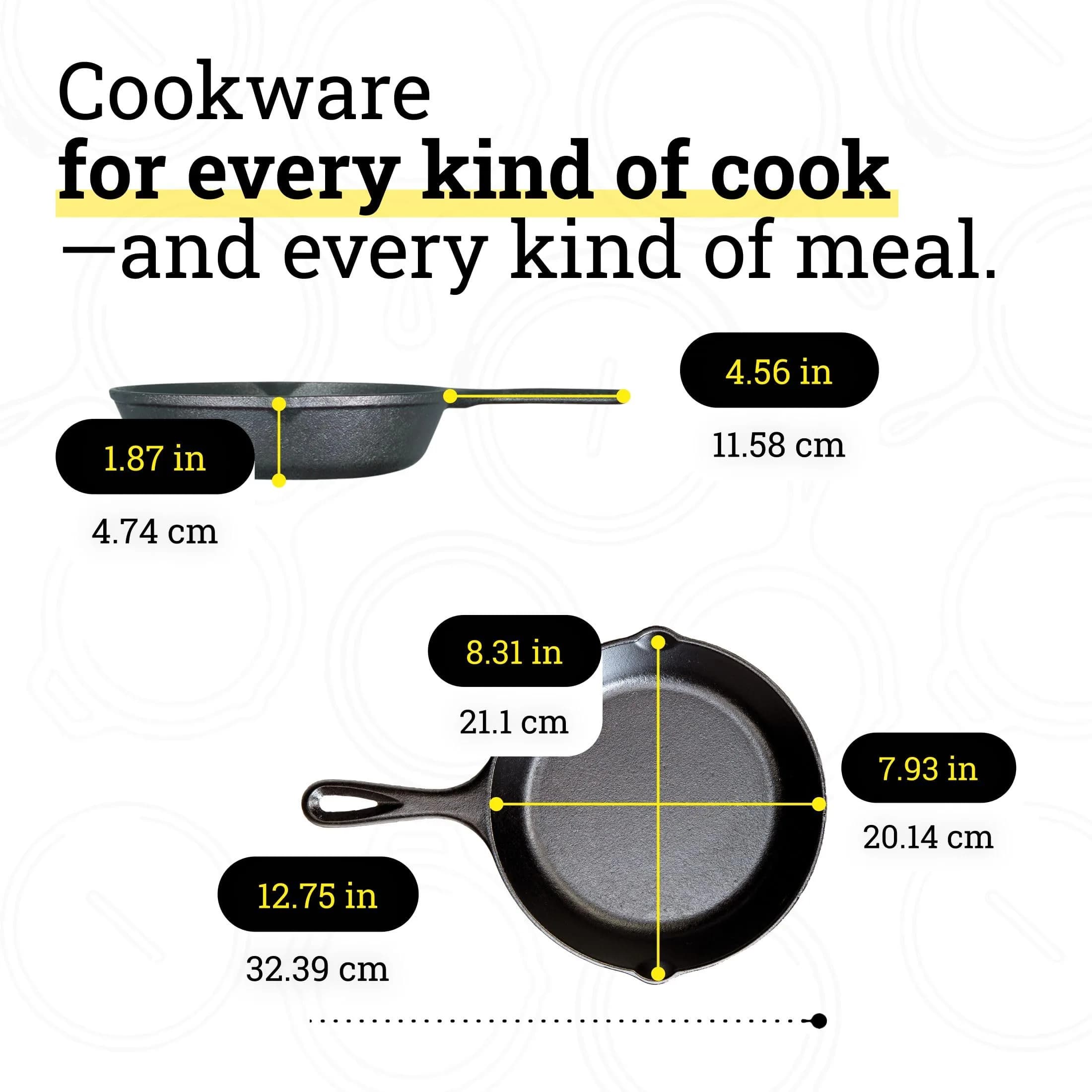 Lodge 8-Inch Cast Iron Skillet | Heavy-Duty, Pre-Seasoned for All Stovetops & Ovens - view 8