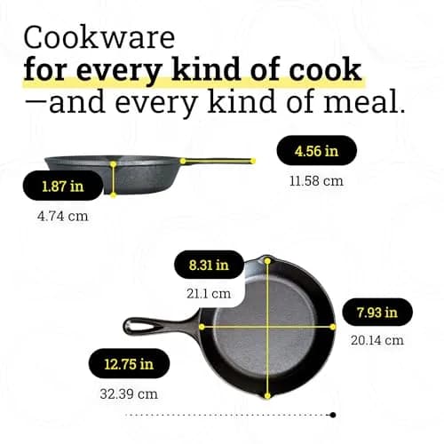 Lodge 8-Inch Cast Iron Skillet | Heavy-Duty, Pre-Seasoned for All Stovetops & Ovens thumbnail 8
