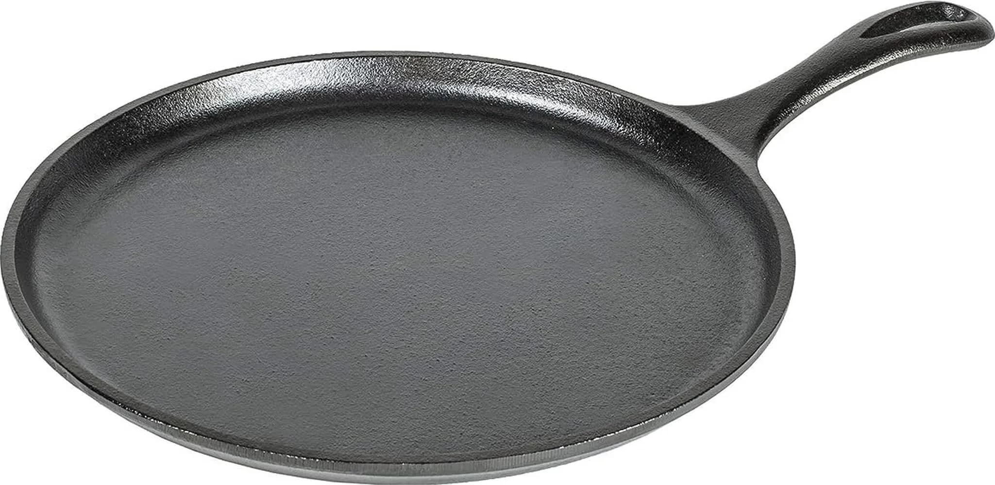 Lodge Round Seasoned Cast Iron Griddle 10.5 Inch (26.7 cm) | PFAS-Free, Even Heat Distribution
