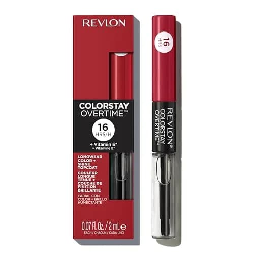 Revlon ColorStay Overtime Lipcolor 0.07 Fl Oz | Long-Lasting, Transfer-Proof Lipstick with Vitamin E — 140 Ultimate Wine