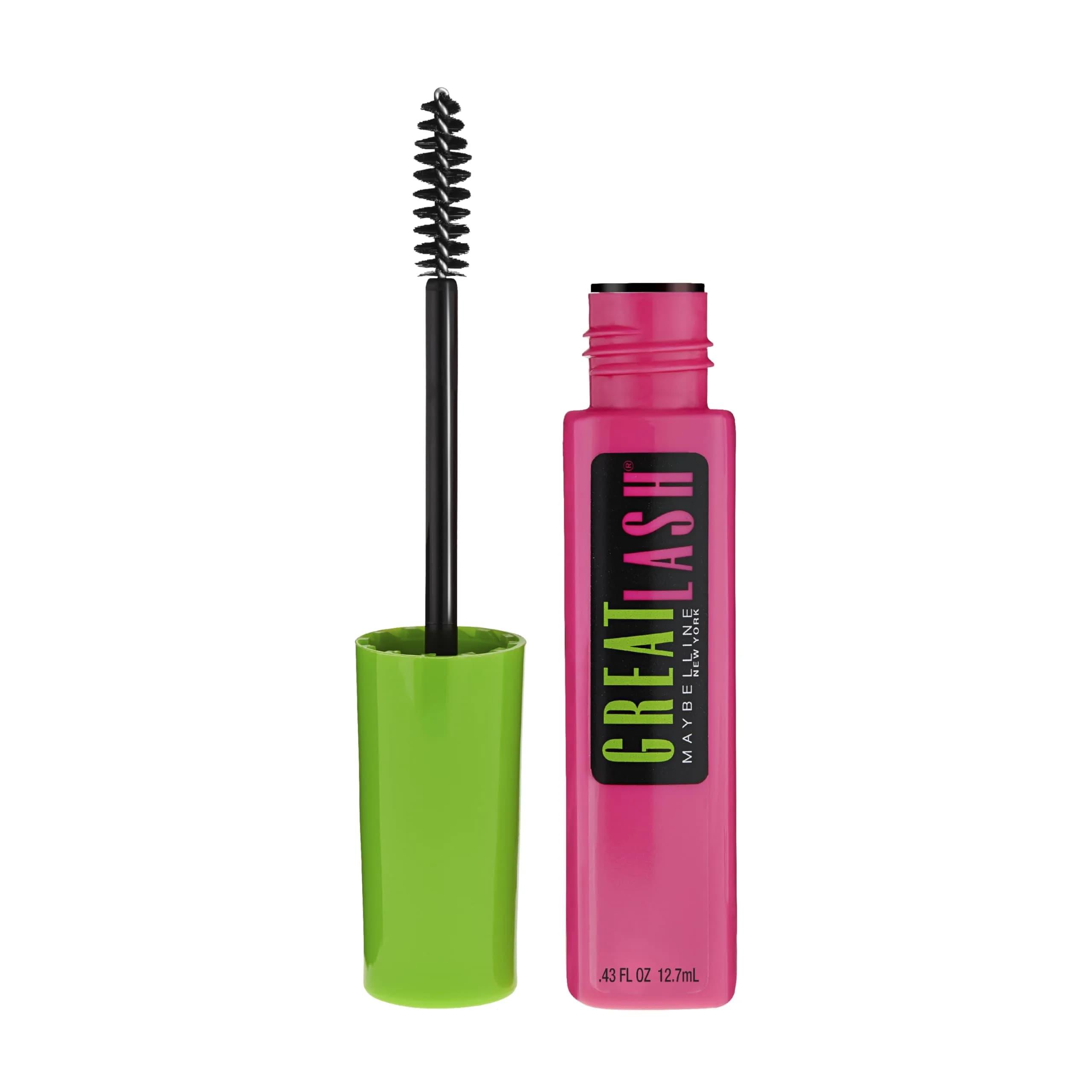 Maybelline Great Lash Washable Mascara Makeup, Volumizing Lash-Doubling Formula That Conditions As It Thickens, Very Black, 2 Count | Hypoallergenic Formula — Very Black / 0.43 Fl Oz