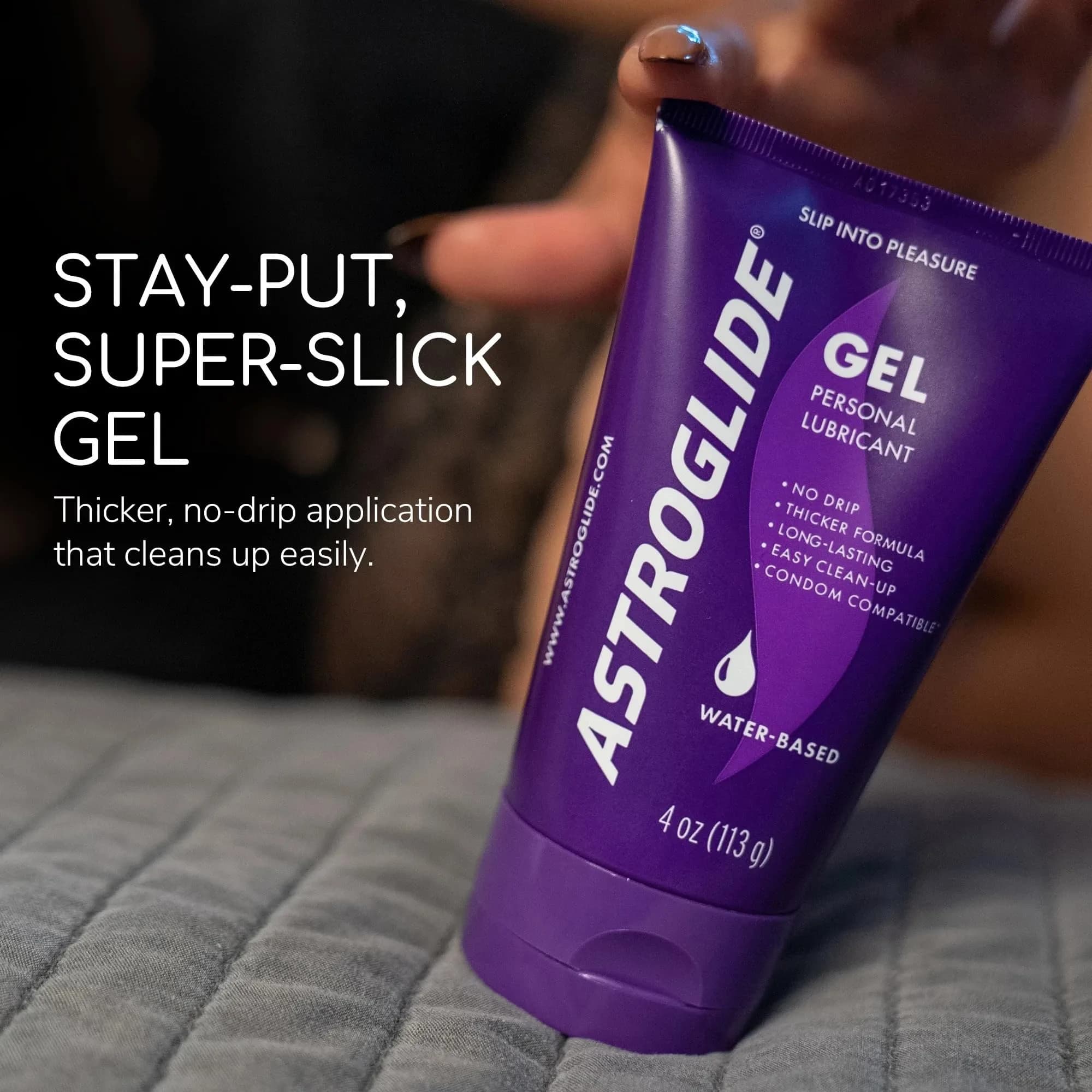 Astroglide Water-Based Gel Personal Lubricant 118ml (4 Fl Oz) | No Drip, Hypoallergenic Formula - view 2