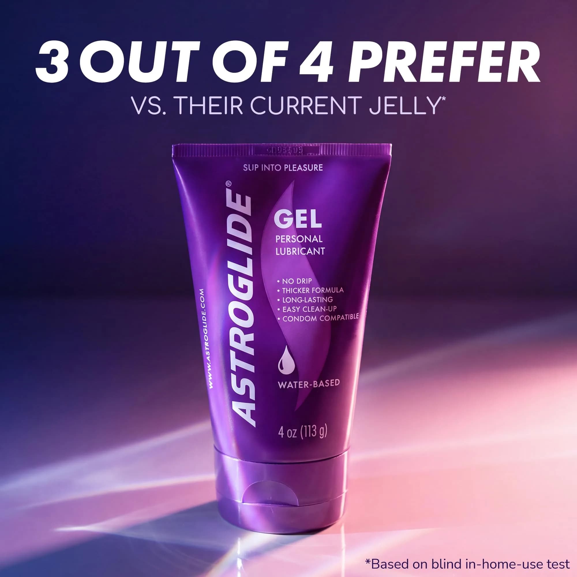 Astroglide Water-Based Gel Personal Lubricant 118ml (4 Fl Oz) | No Drip, Hypoallergenic Formula - view 3
